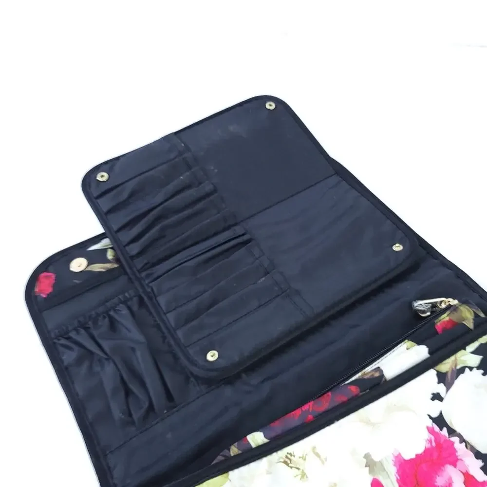 Isabella Scott Hanging Makeup Cosmetic Toiletry Oranizer Travel Fold Up Floral